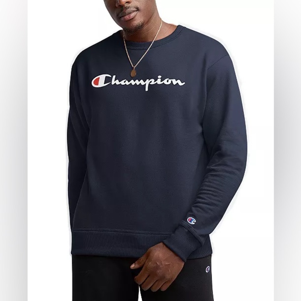 Champion Men's Dark Blue Crewneck Sweater